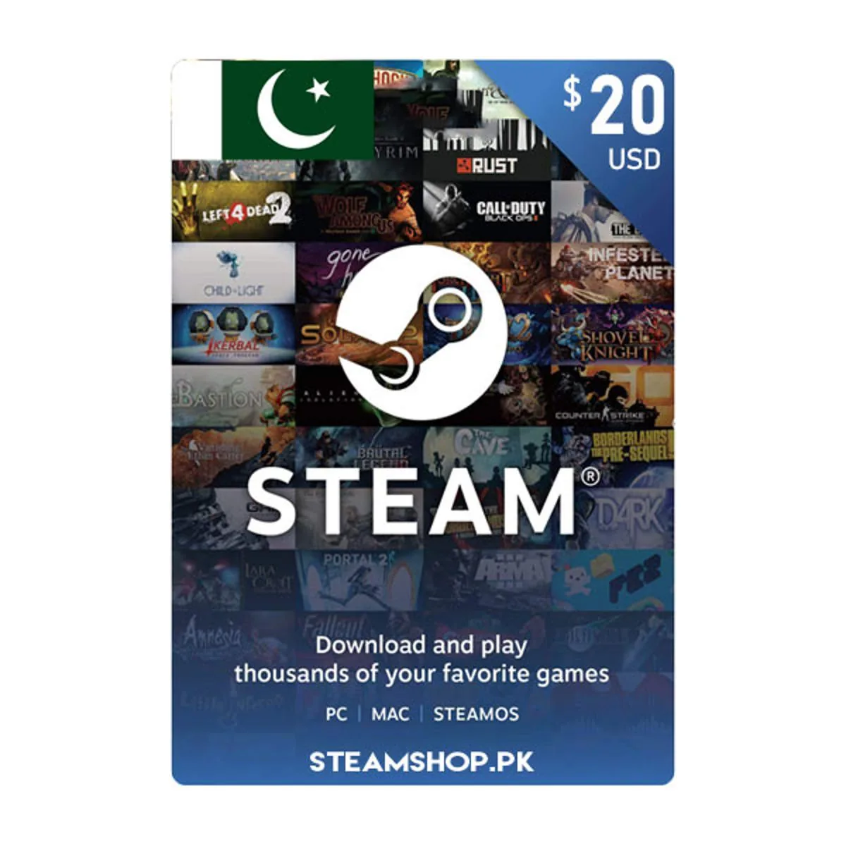 USD 20 Steam Gift Card PK