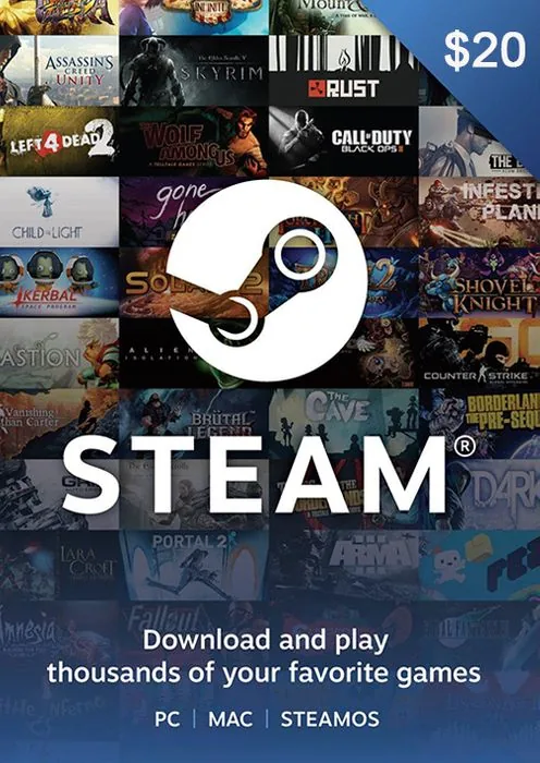 Steam Wallet Gift Card - $20 USD