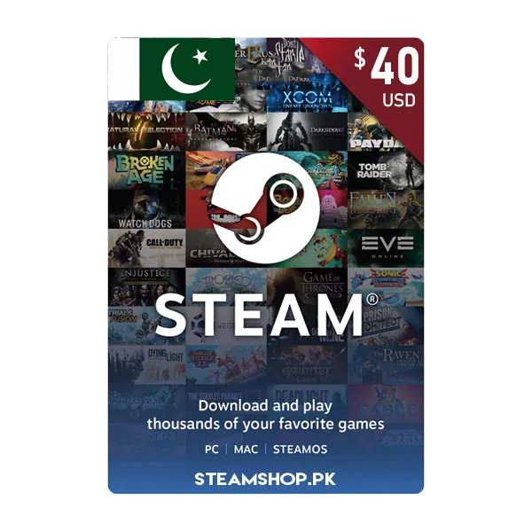 USD 40 Steam Gift Card PK